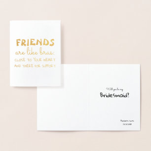 Brasのような友達 – Bridesmaidプロポーズおもしろいの作成 箔カード