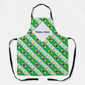 Brasil and Brazilian Flag Tiled Personalized エプロン (正面)
