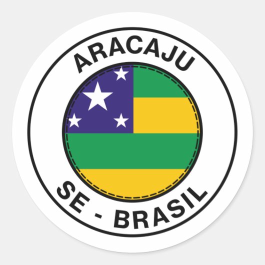 Brasil Aracaju Sergipe SE Bandeira Stamp ラウンドシール (正面)