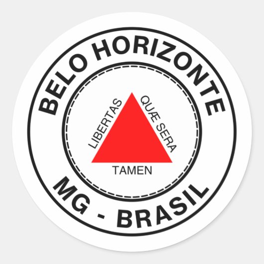 Brasil Belo Horizonte Minas Gerais MG Bandeira ラウンドシール (正面)