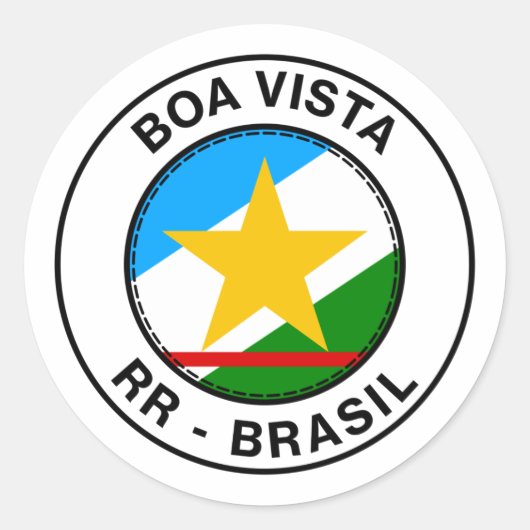 Brasil Boa Vista Roraima Bandeira Stamp ラウンドシール (正面)