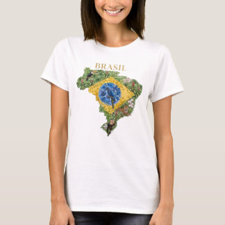 Brasil Botanical Map Wildlife Tropical Tシャツ