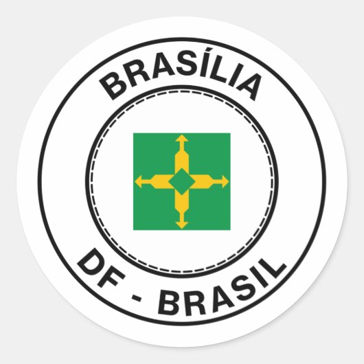 Brasil Brasilia Distrito Federal DF Bandeira Stamp ラウンドシール (正面)