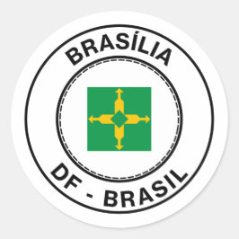 Brasil Brasilia Distrito Federal DF Bandeira Stamp ラウンドシール