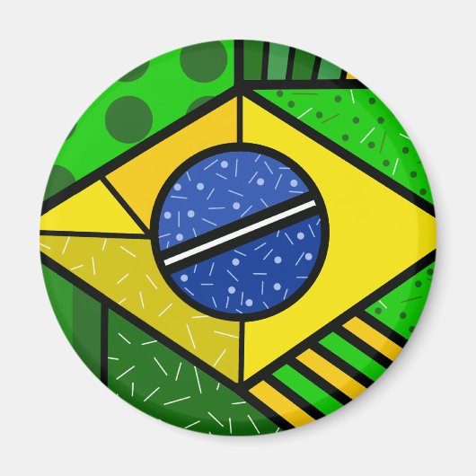 Brasil Brazil brazilian flag マグネット (正面)