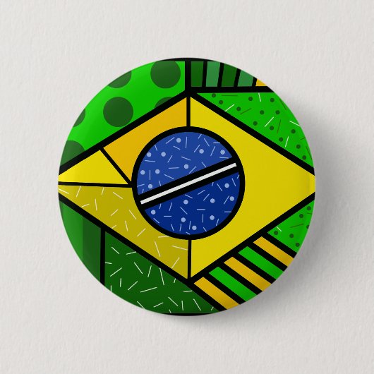 Brasil Brazil brazilian flag 缶バッジ (正面)