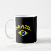 Brasil Brazilian National Flag Soccer Jersey Footl コーヒーマグカップ (左)