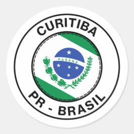 Brasil Curitiba Parana PR Bandeira Stamp ラウンドシール
