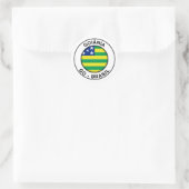 Brasil Goiania Goias GO Bandeira Stamp ラウンドシール (バッグ)