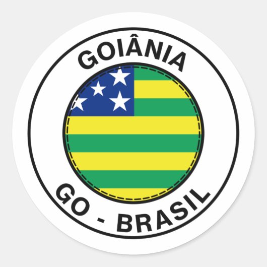Brasil Goiania Goias GO Bandeira Stamp ラウンドシール (正面)