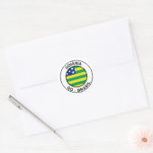 Brasil Goiania Goias GO Bandeira Stamp ラウンドシール (封筒)