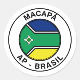 Brasil Macapa Amapa Bandeira Stamp ラウンドシール