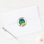 Brasil Macapa Amapa Bandeira Stamp ラウンドシール (封筒)