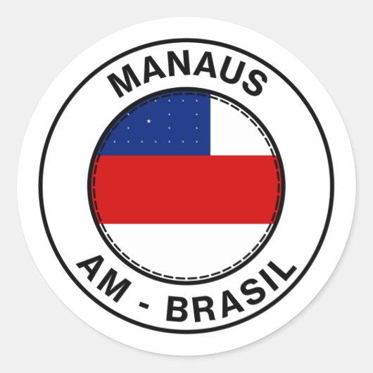 Brasil Manaus Amazonas AM Bandeira Stamp ラウンドシール (正面)