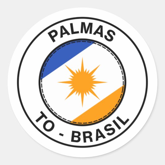 Brasil Palmas Tocantins TO Bandeira Stamp ラウンドシール (正面)