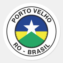 Brasil Porto Velho Rondonia RO Bandeira Stamp ラウンドシール