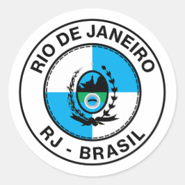 Brasil Rio de Janeiro RJ Bandeira Stamp ラウンドシール