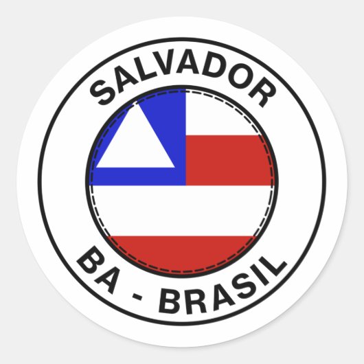 Brasil Salvador Bahia BA Bandeira Stamp ラウンドシール (正面)