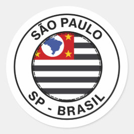 Brasil Sao Paulo SP Bandeira Stamp ラウンドシール