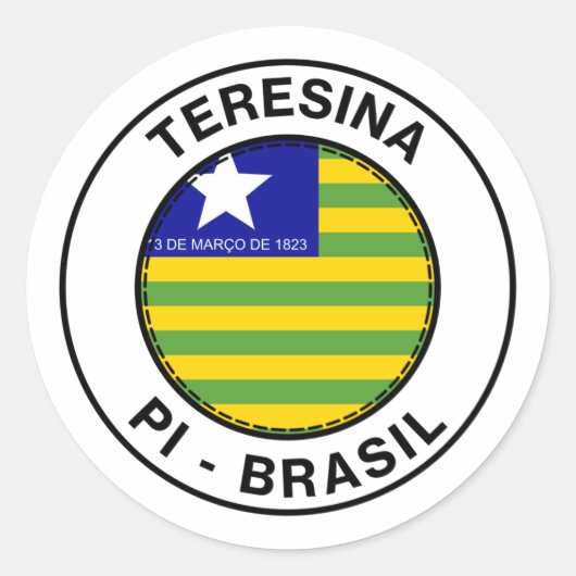 Brasil Teresina Piaui PI Bandeira Stamp ラウンドシール (正面)