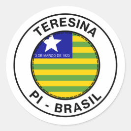 Brasil Teresina Piaui PI Bandeira Stamp ラウンドシール