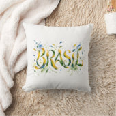 Brasil Watercolor Splatter Artistic クッション (ブランケット)