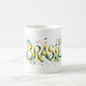 Brasil Watercolor Splatter Artistic コーヒーマグカップ (中央)