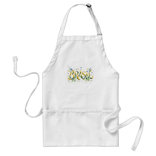 Brasil Watercolor Splatter Artistic スタンダードエプロン (正面)