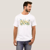 Brasil Watercolor Splatter Artistic Tシャツ (正面フル)