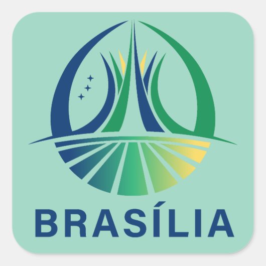 Brasilia Brazil Capital スクエアシール (正面)