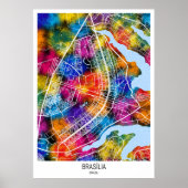 Brasília Brazil City Map ポスター (正面)