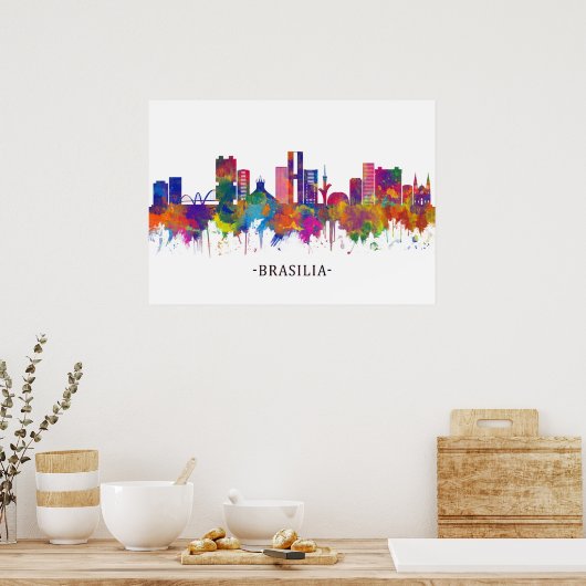 Brasilia Brazil Skyline ポスター (キッチン)