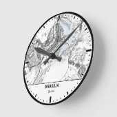 Brasilia Clock City Line Art ラウンド壁時計 (傾斜)
