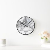Brasilia Clock City Line Art ラウンド壁時計 (ホーム)
