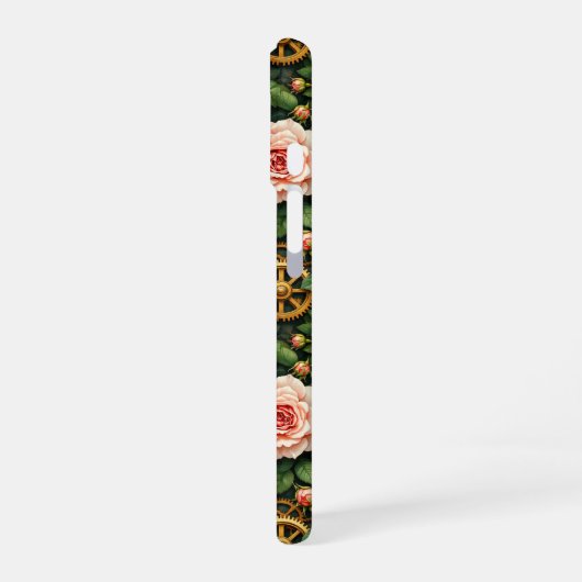 Brass Gears and Roses iPhone 16ケース (左側面)