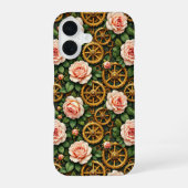 Brass Gears and Roses iPhone 16ケース (裏面)