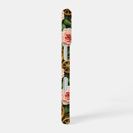 Brass Gears and Roses iPhone 16ケース (右側面)
