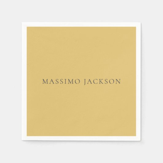 Brass Yellow Minimalist Plain Modern Aesthetic スタンダードカクテルナプキン (正面)