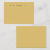 Brass Yellow Minimalist Plain Modern Aesthetic ノートカード (正面/裏面)