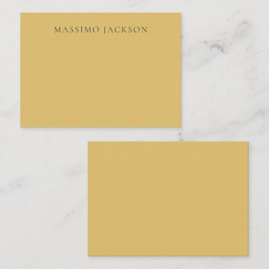 Brass Yellow Minimalist Plain Modern Aesthetic ノートカード (正面/裏面)
