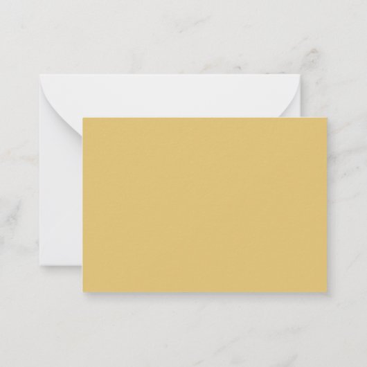 Brass Yellow Minimalist Plain Modern Aesthetic ノートカード (裏面)