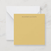 Brass Yellow Minimalist Plain Modern Aesthetic ノートカード (正面)