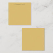 Brass Yellow Minimalist Plain Modern Aesthetic ノートカード (正面/裏面)