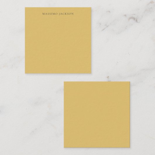 Brass Yellow Minimalist Plain Modern Aesthetic ノートカード (正面/裏面)