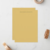 Brass Yellow Minimalist Plain Modern Aesthetic ノートカード (正面/裏面インサイチュ)