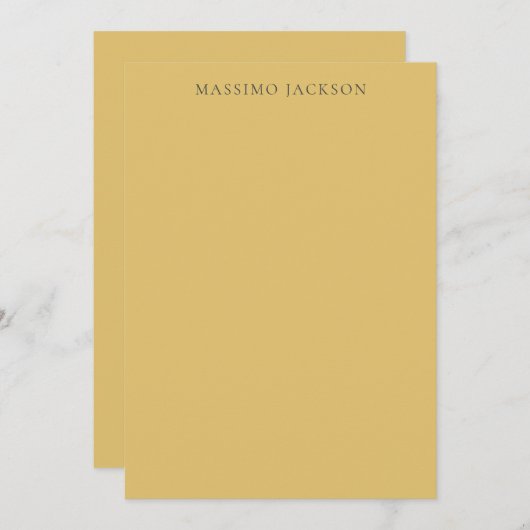 Brass Yellow Minimalist Plain Modern Aesthetic ノートカード (正面/裏面)