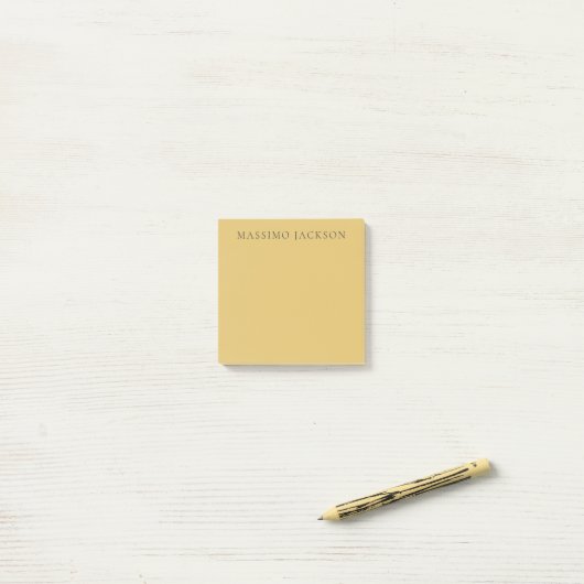 Brass Yellow Minimalist Plain Modern Aesthetic ポストイット (デスク上)
