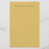 Brass Yellow Minimalist Plain Modern Aesthetic 便箋 (正面)
