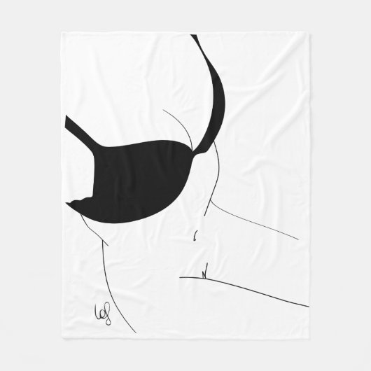 Brassière noire フリースブランケット (正面)
