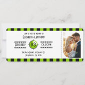 Brat Green, Black & White Cinema Ticket Wedding 招待状 (正面)